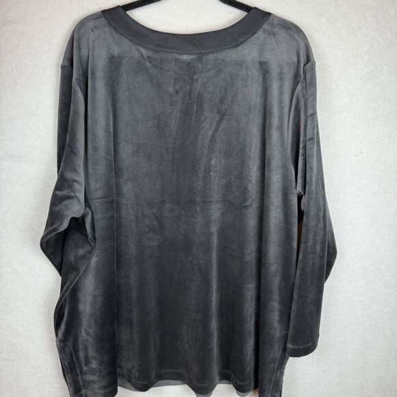Pure J. Jill Velvet Tunic Top Black V-Neck Long Sleeve Goth Vamp  Witchy 4X NWT - Picture 6 of 6